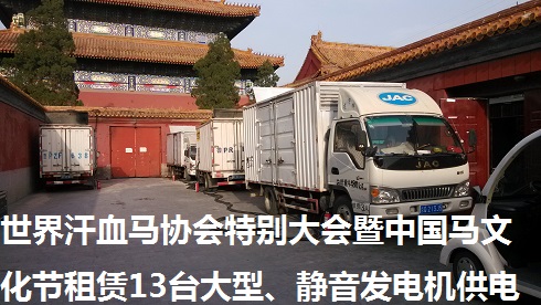 世界汗血馬協(xié)會特別大會暨中國馬文化節(jié)租賃13臺大型、靜音發(fā)電機供電（圖）